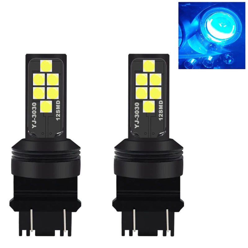 SOCAL-LED LIGHTING مصباح إشارة انعطاف LED SOCAL-3156 3157 أزرق جليدي متقدم 3030 SMD ملون ساطع لمبة فرامل إضاءة موقف ضوء ذيل، عبوة من 2 - Image 1